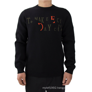 Man's character jacquard knitting Round Neck Pullover Wool/Cashmere Sweater